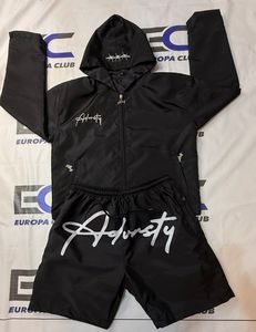 New Arrival Long Sleeve Streetwear Sublimation Two Piece Shorts Set Custom Zipper <b>Puller</b> Nylon Windbreaker Shorts Set - Product Image 1