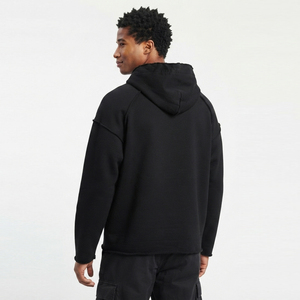 Sweat à capuche en molleton chenille brodé pour homme, avec ourlet déchiré et épaules tombantes, idéal pour l'hiver - Product Image 2