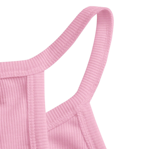 Débardeur côtelé dos nageur pour femme, sans manches, coupe ajustée, en maille extensible, décontracté, été, doux, respirant, séchage rapide, couleur unie - Product Image 4