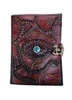 Livre d'ombres fait à la main Vintage Brown Journal en cuir véritable Grimoire Antique Witch Eye Note Book Hocus Pocus Livres de sorts