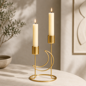 Candelabro con Forma de Luna Real, Portavelas Decorativo para el Hogar, Centro de Mesa para Bodas, Decoración para Mesa de Comedor, Candelabro Dorado 2026 - Product Image 3