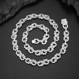 High Quality Figure Eight Moissanite Necklace VVS1 <b>925</b> <b>Sterling</b> <b>Silver</b> Unisex Hip Hop Jewelry For <b>Men</b> Women vvs1 moissanite neck - Product Image 4