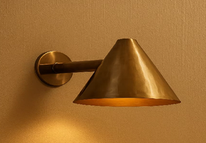 Calvin Handicraft Polished Minimalistic Antique Italian Brass Mid Century Modern <b>Sconce</b> Wall <b>Light</b> Fixture for Wedding - Product Image 2