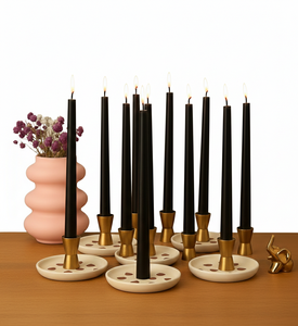 Velas Cónicas Negras Hechas a Mano en Paquete a Granel, Perfectas para Pedidos al por Mayor, Organizadores de Eventos y Mayoristas - Product Image 1