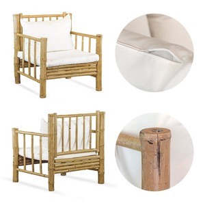 Ensemble de canapés d'extérieur en bambou naturel avec table et chaises, fabricant de meubles de jardin et de patio durables - Product Image 3