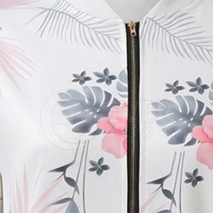 Chaqueta Bomber corta con cremallera completa de manga larga y cuello alto para mujer 2025 chaqueta Bomber de alta calidad para mujer - Product Image 4