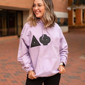 Zeta |   Sudadera con Capucha Tau Bordada en Tela Twill, Forro Polar Blanco, Unisex, Casual, con Logotipo Frontal, Corte Regular, para Otoño - Product Image 5