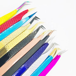 Pinzas Profesionales para Extensión de Pestañas con Logotipo Personalizado al por Mayor, Acero Inoxidable de Grado Quirúrgico, Agarre con Textura de Diamante, Antiestáticas - Product Image 4
