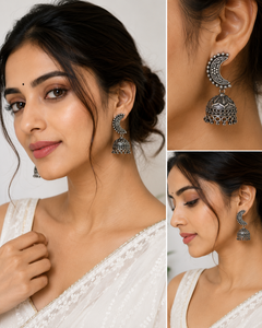 Wholesale Oxidized Silver Bohemia Flower Drop <b>Earrings</b> ARTS JEWELS Women's Anniversary Bulk Supplier Direct Factory Manufacturer - Product Image 4