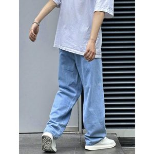 Jeans de Mezclilla Vintage para Hombre, Corte Recto, Cintura Alta, Lavado Claro, Ecológicos, Transpirables, Estilo Urbano, Tallas 28-42 - Product Image 5