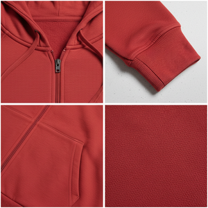 Sweat à capuche unisexe entièrement zippé en polaire, tissu brossé doux, couleur unie, poche kangourou, cordon de serrage, étiquette personnalisée, fabricant OEM en gros - Product Image 5