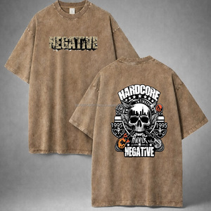 <b>Vintage</b> Acid Washed T Shirt DTG DTF Men Heavyweight Cotton Blank Oversized <b>Tshirt</b> 100% Cotton for Men's T-shirt Wholesale Stock - Product Image 5