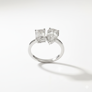 Anillo de Diamantes ToiEt Moi, Elegante, Certificado por IGI, Cultivado en Laboratorio, Plata de Ley 925, Oro de 14K/18K, Anillo de Compromiso con Esmeralda en Forma de Pera, Anillo de Novia - Product Image 2