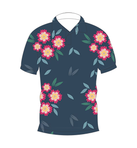 Men’s Navy Blue Floral Print Polo <b>Shirt</b> Casual Short Sleeve Summer <b>Collared</b> Fashion Golf <b>T</b> <b>Shirt</b> - Product Image 1