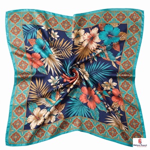 Premium Custom Digital Printed Silk Feel Square Scarf OEM ODM Manufacturer New Ireland Custom Fabric Products Wholesale - Product Image 6
