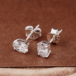 0.50 Ct Each Oval Cut Lab Grown Diamond <b>Stud</b> <b>Earrings</b> Prong Set 925 Sterling Silver Elegant Everyday <b>Fine</b> Jewelry - Product Image 3