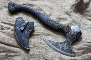 Custom Handmade Industrial DIY <b>Axe</b> Head Carbon Steel Blade Wood <b>Handle</b> 18in Overall Length 3Lb Weight Survival - Product Image 6