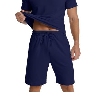 Conjunto de Pantalones Cortos Deportivos para Hombre, Estilo Urbano, Verano, Casual, 100% Algodón, Color Sólido, Ropa Deportiva Personalizada para Gimnasio, OEM ODM - Product Image 3