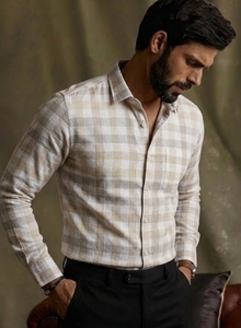 Camisa de Algodón a Cuadros para Hombre Enovate, Cuello Clásico, Manga Larga, Doble Botonadura, Estilo Casual Elegante, Transpirable, Tejido para Verano - Product Image 2