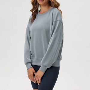 Custom Apparel Manufacturer Womens Pullover <b>Sweat</b> <b>Top</b> Women's Crew Neck Sweatshirt Private Label Women Apparel - Product Image 2