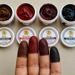 Pasta de Henna Instantánea Orgánica para Dedos |   Mehndi Listo para Usar |   Marrón, Rojo Cereza, Negro |   Temporal de Larga Duración - Product Image 1