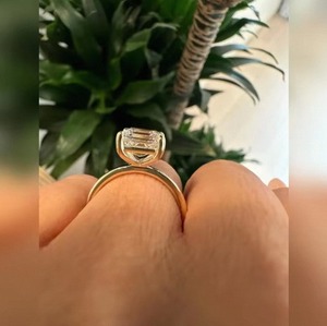 Anillo de lujo con diamante cultivado en laboratorio con corte Asscher para mujer, regalo de compromiso y boda en oro de 9K, 14K, 18K con certificación IGI SGL, 3 quilates. - Product Image 3