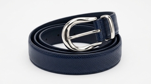 Ceinture pour femme en cuir véritable bleu marine, boucle à ardillon en acier inoxydable, réglable, décontractée, élégante, durable et écologique - Product Image 3