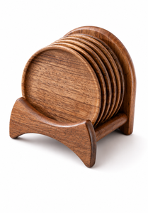 Sous-verres carrés en bois faits à la main, tapis à boissons rayés, écologiques, décoration de table pour la maison, vaisselle de table - Product Image 3