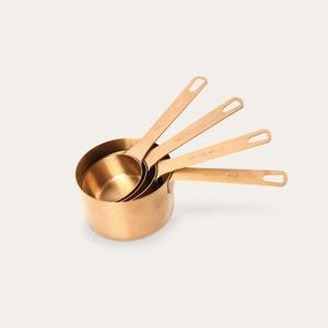 Ensemble de tasses à mesurer décoratives en métal résistant à la rouille, capacité de 150 ml, finition dorée, ustensiles de cuisine de qualité supérieure, tasses à mesurer avec logo - Product Image 3