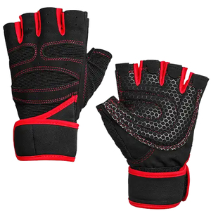 <b>Gym</b> Gloves Half Finger Heavy Duty Custom Made Unisex Hook and Loop Closure Fitness Best Quality Leather Non-Slip OEM - Product Image 6