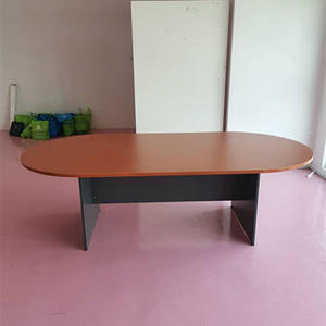 Oval Modern Wood Veneer Conference <b>Table</b> With Metal Legs For <b>Office</b> Commercial Use 6 Seater Stable Design - Product Image 3