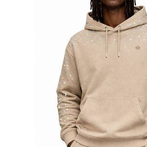 Sudaderas con Pedrería Personalizadas para Hombre, Felpa Gruesa Premium, Ropa Urbana, Diseño de Logotipo Personalizado, Venta al Por Mayor, Bajo MOQ - Product Image 4