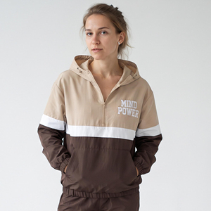 3/4 <b>Zipper</b> Women Windbreaker Hoodie Custom Embroidered Printed Front Hooded Pullover Jacket 100% Nylon Waterproof Hiking <b>Top</b> - Product Image 1
