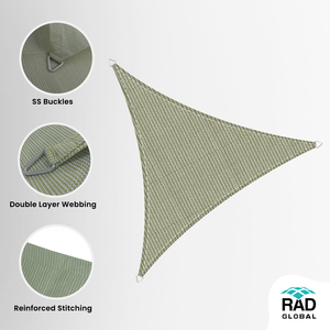Voile d'ombrage triangulaire d'extérieur résistante aux UV pour jardin, auvent de terrasse, abri de voiture - Product Image 2