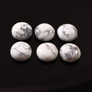 Cabochon rond en howlite blanche naturelle de qualité supérieure 4x4 MM, pierre précieuse en vrac pour la fabrication de bijoux, cristal de guérison, bague, pendentif, bracelet - Product Image 1