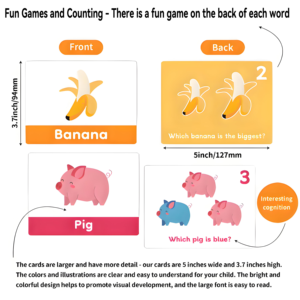 Tarjetas de aprendizaje temprano en inglés, tarjetas cognitivas gruesas, impermeables y reutilizables para que los niños aprendan palabras visuales. - Product Image 5