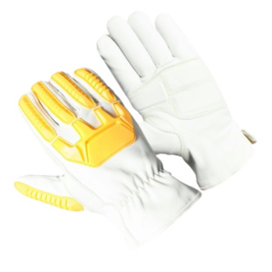 Guantes de Seguridad para Mecánicos de Cuero de Cabra, Resistentes a Cortes, con Forro de Tela de Felpa y Protección de Impacto de Goma TPR, Transpirables - Product Image 3