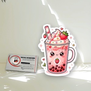 Cute Strawberry Bubble Tea Acrylic Lash Custom Logo Color Diamond <b>Square</b> Flower Oval Circle Rectangle Beauty <b>Tool</b> - Product Image 4