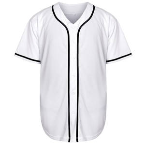 Maillot de baseball pour compétition athlétique, respirant, à manches courtes, en tricot extensible, avec numérotation personnalisée et logo frontal - Product Image 1