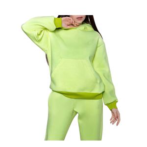 Colección 2024, chándal deportivo de terciopelo de algodón transpirable para mujer, tallas XXL XL, estampado de logotipo personalizado, conjuntos deportivos de lana de algodón 100% - Product Image 1