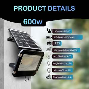 "Homehop Solar Flood <b>Light</b> Outdoor 600W <b>LED</b> Waterproof Automatic Security Wall Lamp <b>for</b> <b>Home</b>, Garden, Balcony, Walkway, Patio" - Product Image 5