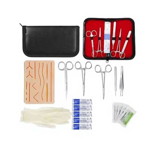 Kit complet d'entraînement à la suture pour étudiants, avec couleurs personnalisables, kit d'outils, coussin en silicone pour la formation à la suture, haute qualité, manuel, CE - Product Image 1