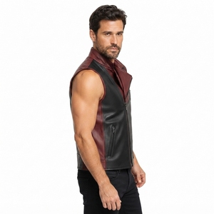 Chaleco de Cuero para Hombre, Chaleco de Motocicleta de Alta Calidad, Cuero Genuino, Estilo Clásico, Ropa de Motociclismo Duradera y Cómoda para Exteriores - Product Image 5