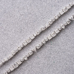 Collier Tennis Hip Hop en Diamant de Laboratoire, Coupe Émeraude, Plaqué Argent, Unisexe, Bijou de Luxe Givré aux Formes Mixtes, Design Statement - Product Image 5