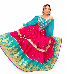 New Arrival Traditional Pink Afghan Kuchi <b>Dress</b> Handmade Multi Color Tribal Embroidery Mirror Work Afghan Kuchi <b>Dress</b> - Product Image 1