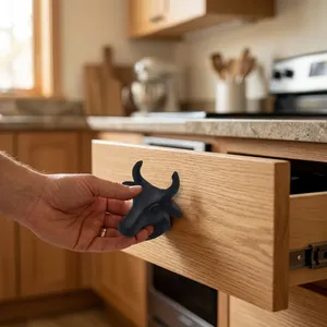 Rustic Bull Head Shape Zinc Alloy Drawer Pull <b>Knob</b> for Kitchen Cabinet Decorative Handle Novelty Design Durable Finish - Product Image 2