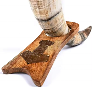 Cuerno para beber vikingo pulido blanco de alta calidad, arte indio exótico, motivo de Animal religioso, recuerdo artesanal natural tallado corto - Product Image 6