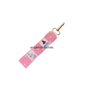Porte-clés en tissu perlé de perles de verre faites à la main, brodées et personnalisées, accessoires de clés sur mesure, collection 2027 – Vente Flash - Product Image 5