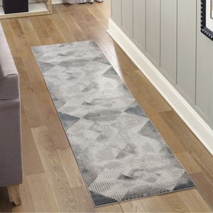 Geometrix GC_DIM1009 Tappeto Runner Grigio 2 Piedi 7 Pollici X 9 piedi 10 pollici Tappeto Decorativo - Product Image 1