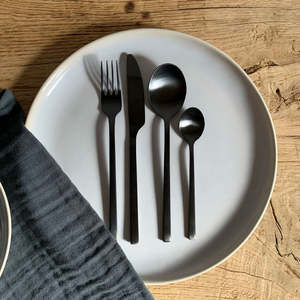 Top Quality Luxury Black Metal Cutlery <b>Set</b> in Wholesale Price For Restaurant Hotel Wedding Use - Product Image 6
